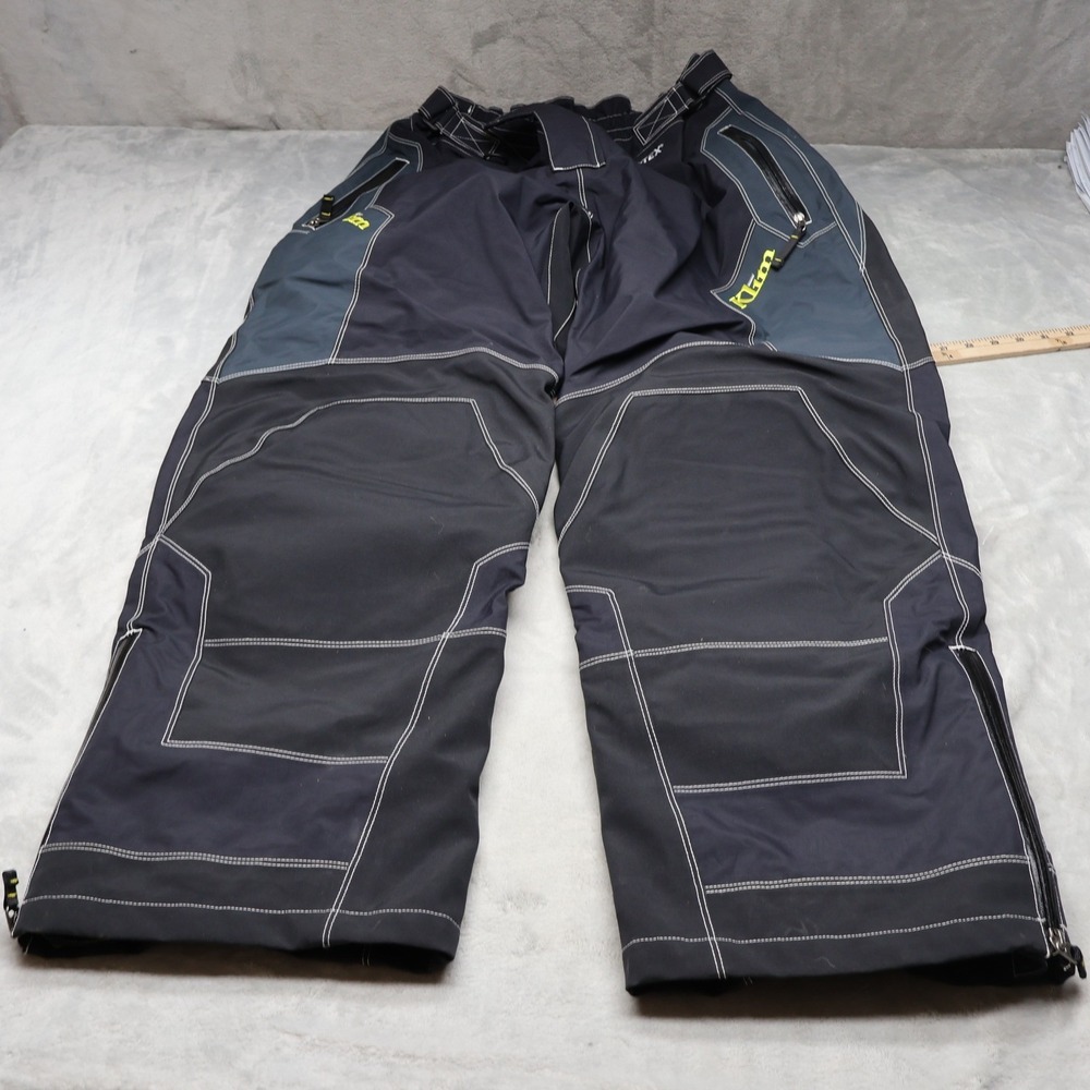 Klim Snow Pants Men XL Black GoreTex Waterproof Adjustable Waist Wind Rain 30x33